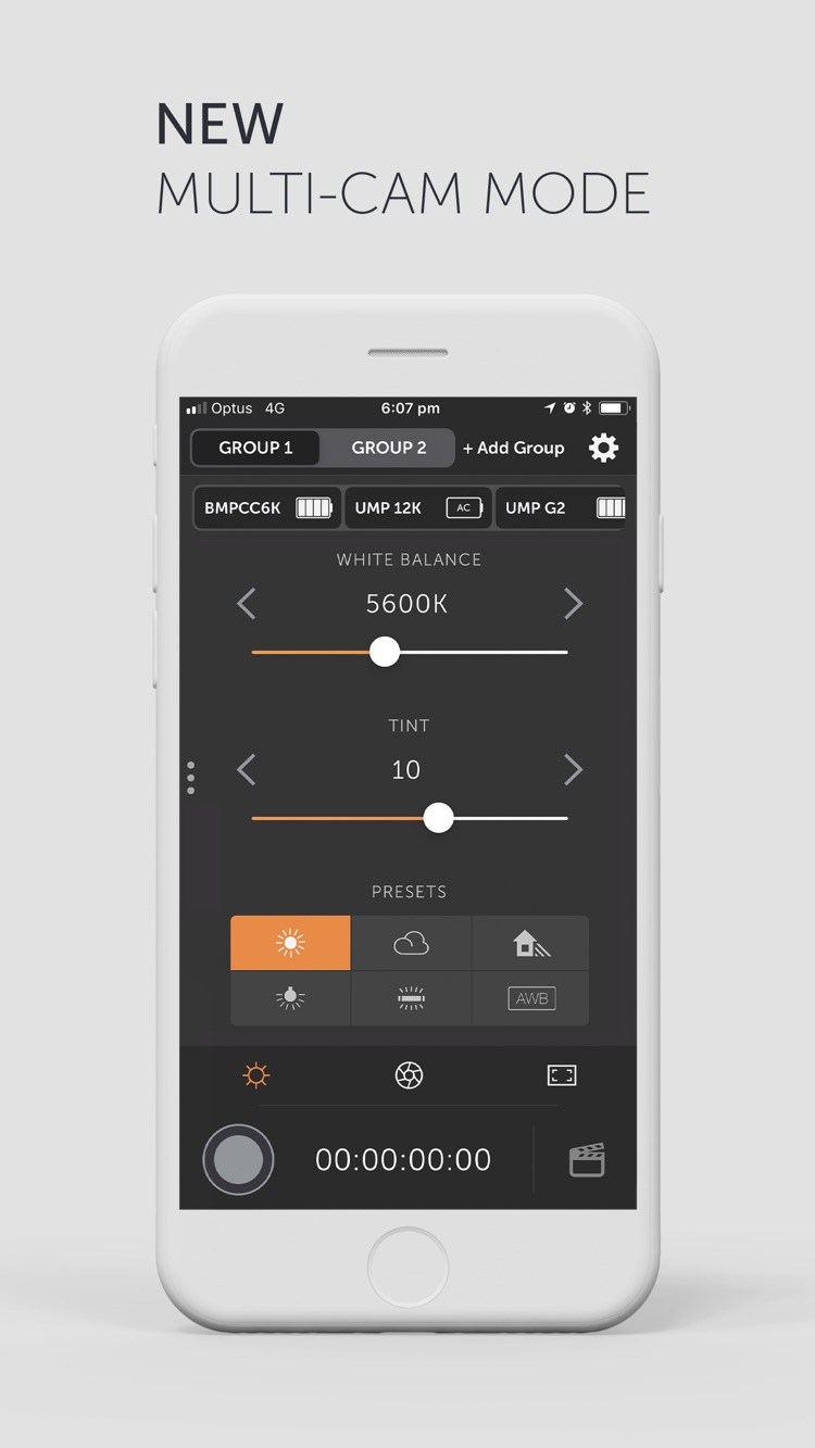 Multi-Cam mode with camera control groups